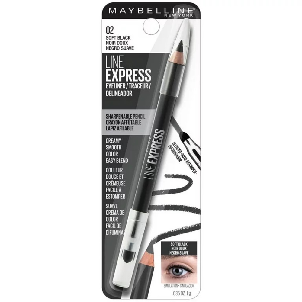 NWT Maybelline New York Line Express Wood Pencil eyeliner 02 soft  Black